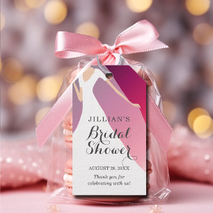 Étiquettes-cadeau Fête des mariées de mariée Cerise noire Merci