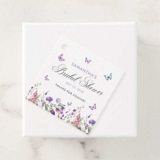 Étiquettes Cadeau Fête des mariées de Merci de papillons moderne (En situation)