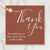 Étiquettes Cadeau Fête des mariées de Merci Mariage Monogramme moder (Devant)