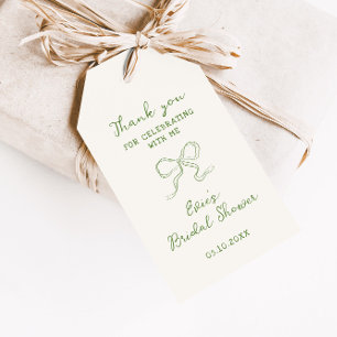 Étiquettes-cadeau Fête des mariées de ruban vert