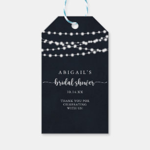 Étiquettes-cadeau Fête des mariées des voyants à chaîne rustique