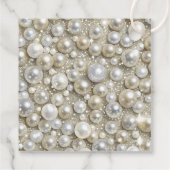 Étiquettes Cadeau Fête des mariées Diamants et Perles (Dos)