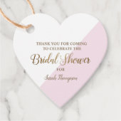 Étiquettes Cadeau Fête des mariées d'or rose moderne de coeur (Devant)