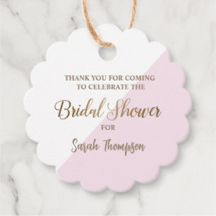 Étiquettes Cadeau Fête des mariées d'or rose personnalisée moderne