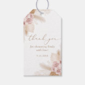 Étiquettes-cadeau Fête des mariées en laiton de Boho Pampas (Devant)