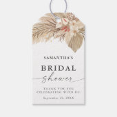 Étiquettes-cadeau Fête des mariées en laiton de Palm Pampas séchée (Devant)