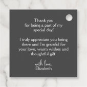 Étiquettes Cadeau Fête des mariées Fleurs Jardin Brown (Dos)