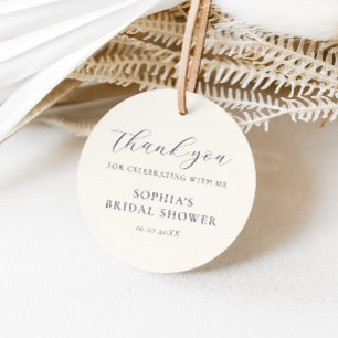 Étiquettes Cadeau Fête des mariées florale à crème bleue poussiéreus