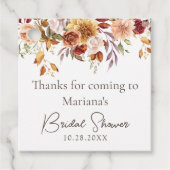 Étiquettes Cadeau Fête des mariées florale automne (Devant)