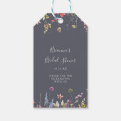 Étiquettes-cadeau Fête des mariées florale bleu classique (Devant)