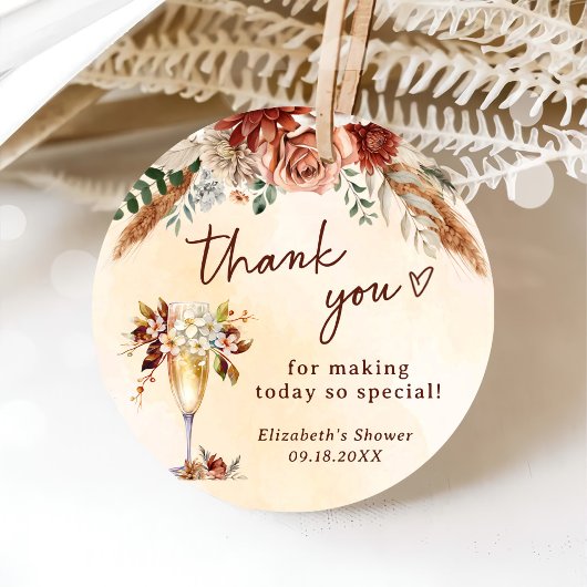 Étiquettes Cadeau Fête des mariées florale Boho