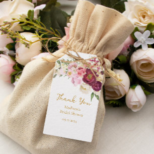Étiquettes-cadeau Fête des mariées FLORALE Embrasser le mariage