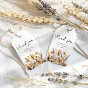 Étiquettes-cadeau Fête des mariées florale fleur sauvage