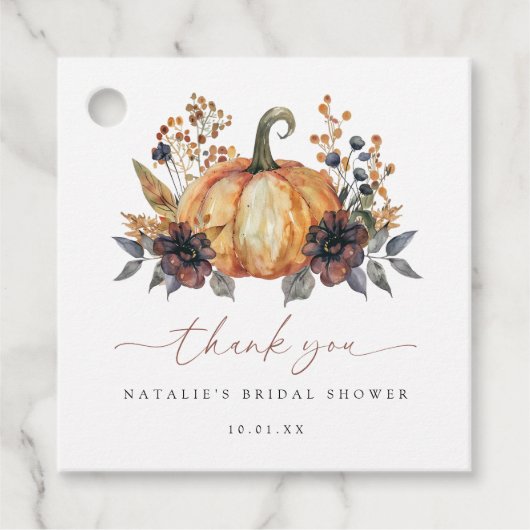 Étiquettes Cadeau Fête des mariées florale Moody Fall (Devant)