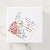 Étiquettes Cadeau Fête des mariées florale rose (En situation)
