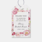 Étiquettes-cadeau Fête des mariées florale rose (Devant)