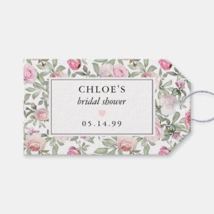 Étiquettes-cadeau Fête des mariées florale rose do-it-yourself