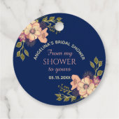 Étiquettes Cadeau Fête des mariées florale rustique (Dos)