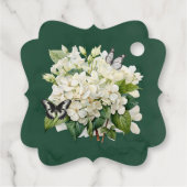 Étiquettes Cadeau Fête des mariées Hydrangée blanche et papillon (Dos)