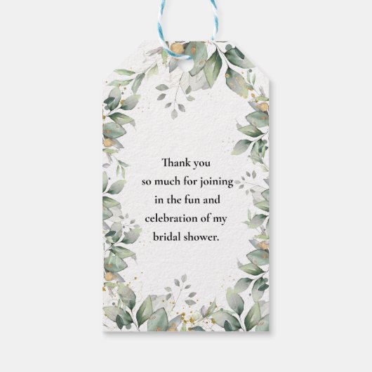 ÉTIQUETTES-CADEAU FÊTE DES MARIÉES MARIAGE EUCALYPTUS BALISES CADEAU (Dos)