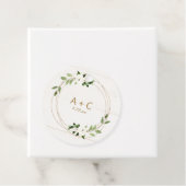 Étiquettes Cadeau Fête des mariées mariage Géométrique Verdure couro (En situation)