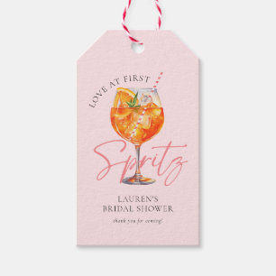 Étiquettes-cadeau Fête des mariées moderne Pink Aperol Spritz