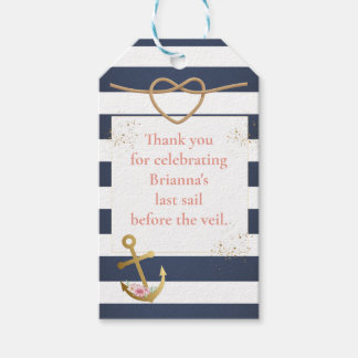 Étiquettes-cadeau Fête des mariées nautique
