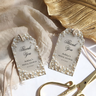 Étiquettes-cadeau Fête des mariées perles