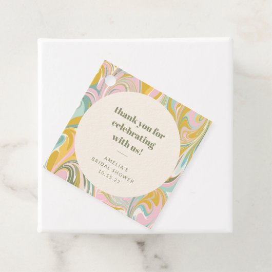 Étiquettes Cadeau Fête des mariées personnalisée Abstraite Cute Past (En situation)