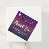 Étiquettes Cadeau Fête des mariées Purple Soirée Sky String Lumières (En situation)