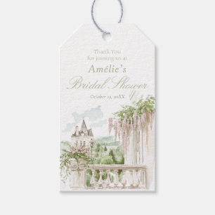 Étiquettes-cadeau Fête des mariées romantique du Château de Jardin F