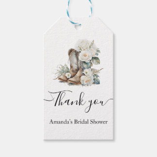 Étiquettes-cadeau Fête des mariées Rustique Floral Boots Favoriser