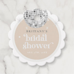 Étiquettes Cadeau Fête des mariées Super Silver Retro Disco