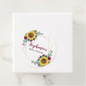 Étiquettes Cadeau Fête des mariées Tournesol Merci floral géométriqu (En situation)