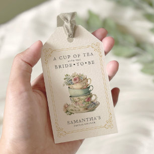 Étiquettes-cadeau Fête des mariées vintage Elegant Tea Party