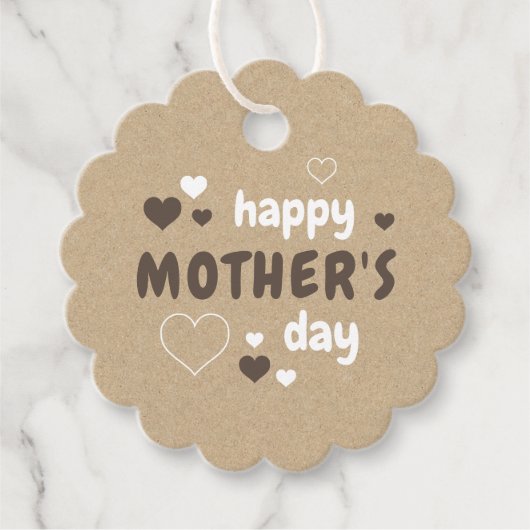 Étiquettes Cadeau Fête des mères Artisanat rustique CC1107 (Devant)