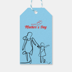 Étiquettes-cadeau Fête des mères Ligne Art Coussin - Maman & Child L