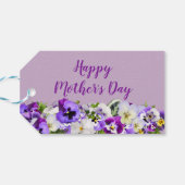 Étiquettes-cadeau Fête des mères violettes joyeuses sur mesure (Dos Horizontal)