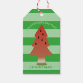 Étiquettes-cadeau Fête des pastèques Noël en juillet Bande verte (Devant)