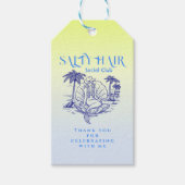 Étiquettes-cadeau Fête d'été de la chouette de sirène bleue côtière (Devant)