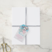 Étiquettes-cadeau Fête d'été Merci rose Turquoise (Avec de la ficelle)