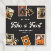 Étiquettes Cadeau Fête d'Halloween de timbre postal éffrayant (Devant)