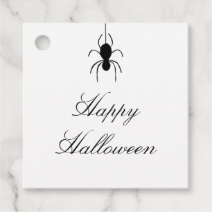 Étiquettes Cadeau Fête d'Halloween Éffrayant Spider noir blanc