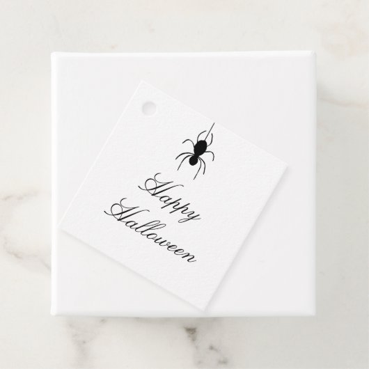 Étiquettes Cadeau Fête d'Halloween Éffrayant Spider noir blanc (En situation)