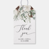 Étiquettes-cadeau Fête d'hiver feuillage mariage à feuillage persist (Devant)