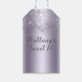 Étiquettes-cadeau Fête douce 16 Papillon scintillant lilas (Devant)