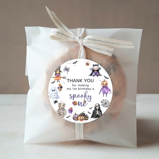 Étiquettes Cadeau Fête du 1er anniversaire de Halloween Ghost
