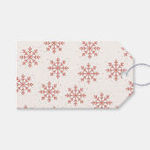 Étiquettes-cadeau Fête du flocon de neige rose (Devant (Horizontal))