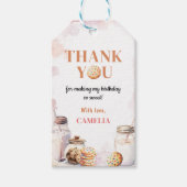 Étiquettes-cadeau Fête du premier anniversaire du lait et des biscui (Devant)