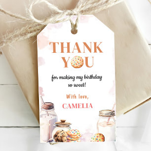 Étiquettes-cadeau Fête du premier anniversaire du lait et des biscui